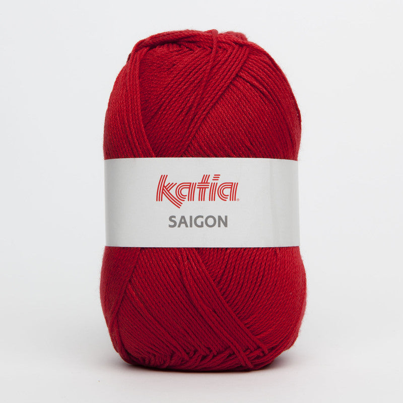 Ovillo de algodón 100% acrílico de la marca Katia. El modelo es Saigon en el color 004