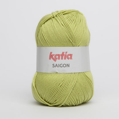 Ovillo de algodón 100% acrílico de la marca Katia. El modelo es Saigon en el color 013