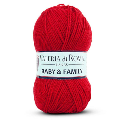 Ovillo de 60% lana  40% acrílico de la marca Valeria di Roma. El modelo es Baby&Family en el color 025
