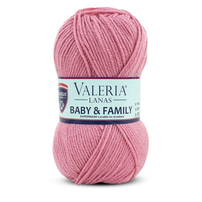 Ovillo de 60% lana  40% acrílico de la marca Valeria di Roma. El modelo es Baby&Family en el color 030