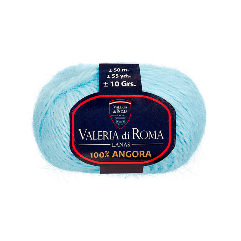 Ovillo de 100% lana  de angora de la marca Valeria di Roma. El modelo es ANGORA en el color 1