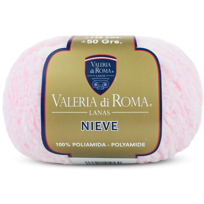Ovillo de 100% poliamida  de la marca Valeria di Roma. El modelo es Nieve en el color 2