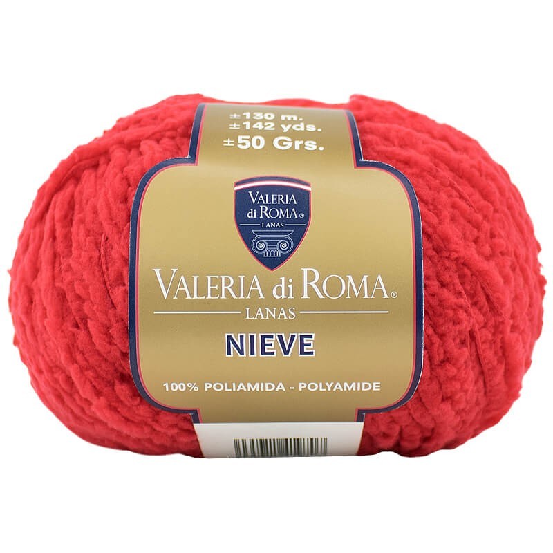 Ovillo de 100% poliamida  de la marca Valeria di Roma. El modelo es Nieve en el color 25