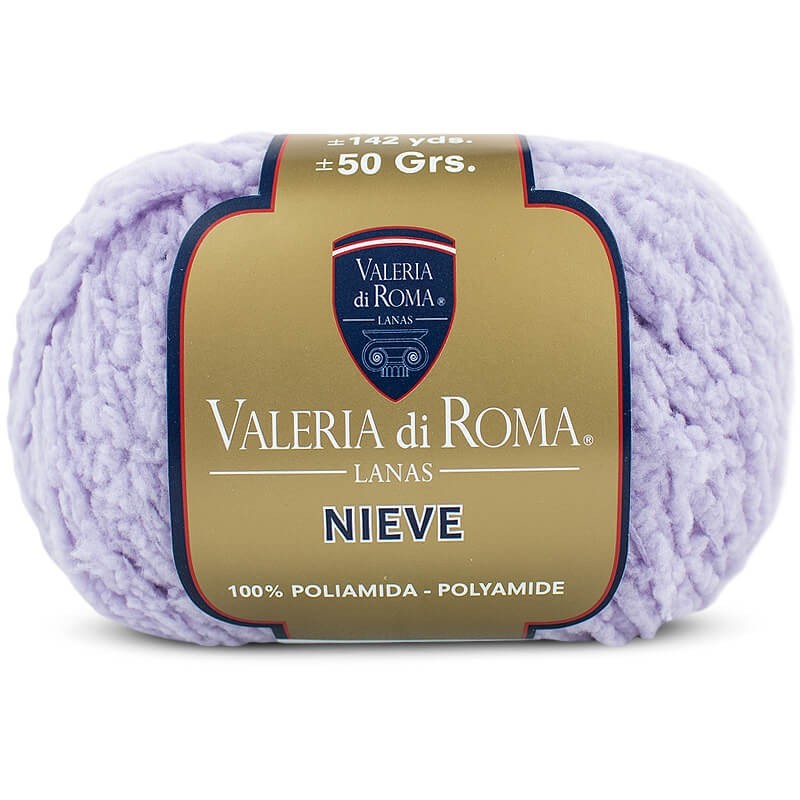 Ovillo de 100% poliamida  de la marca Valeria di Roma. El modelo es Nieve en el color 44